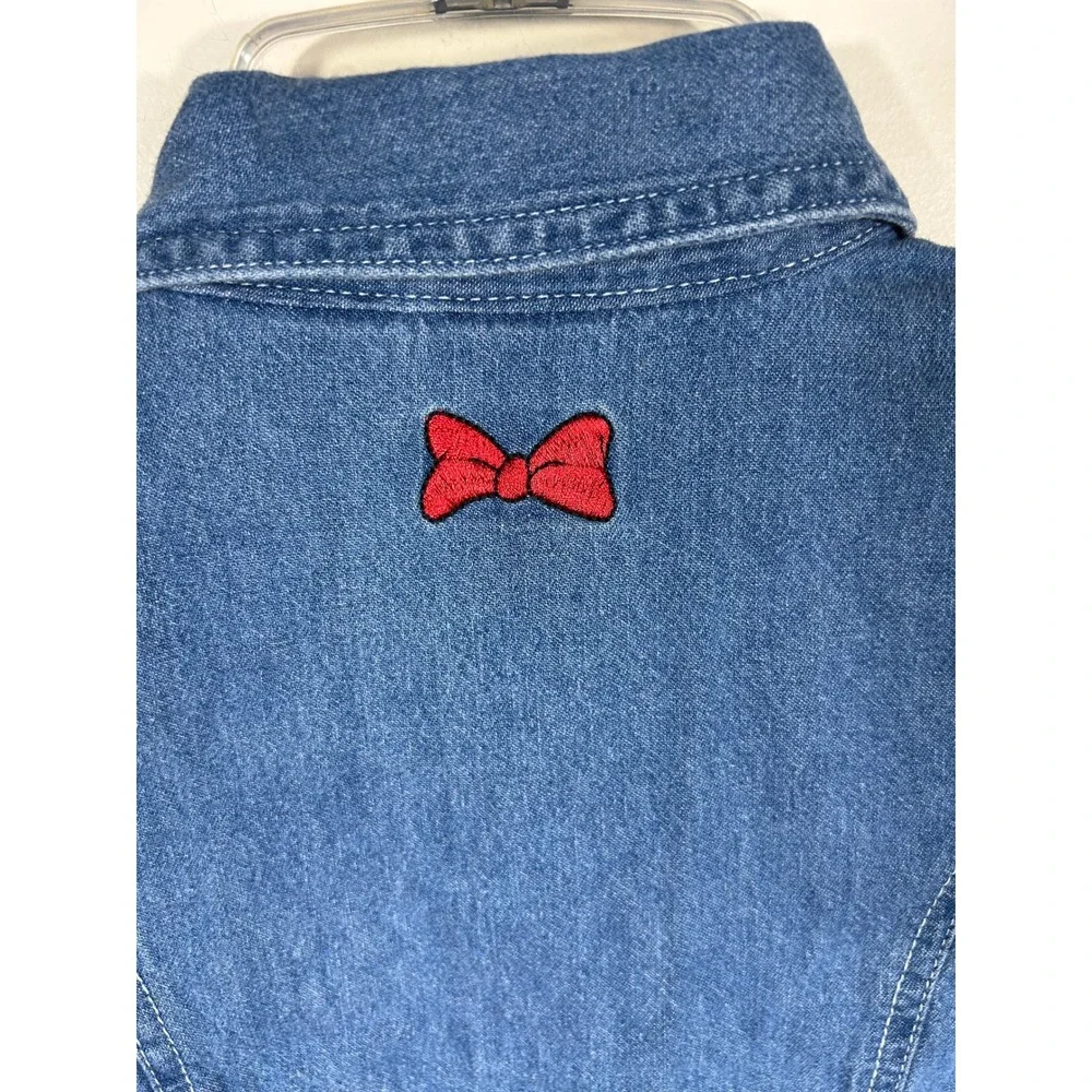 VTG Disney Store Denim Dress Girls 4/5‎ Mickey Minnie Mouse Embroidered 90s
